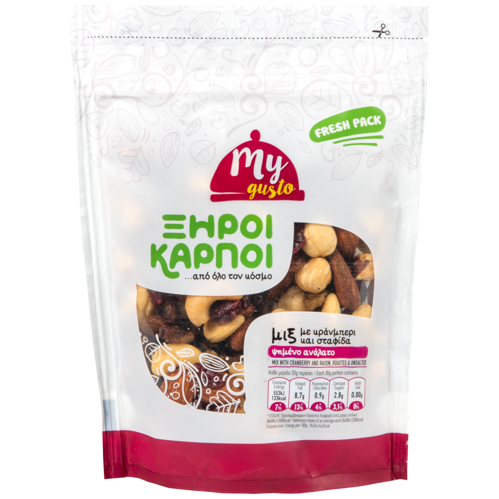 My Gusto Mix Ξηροί Καρποί Κράνμπερυ Σταφύδες Εισαγωγής 200gr