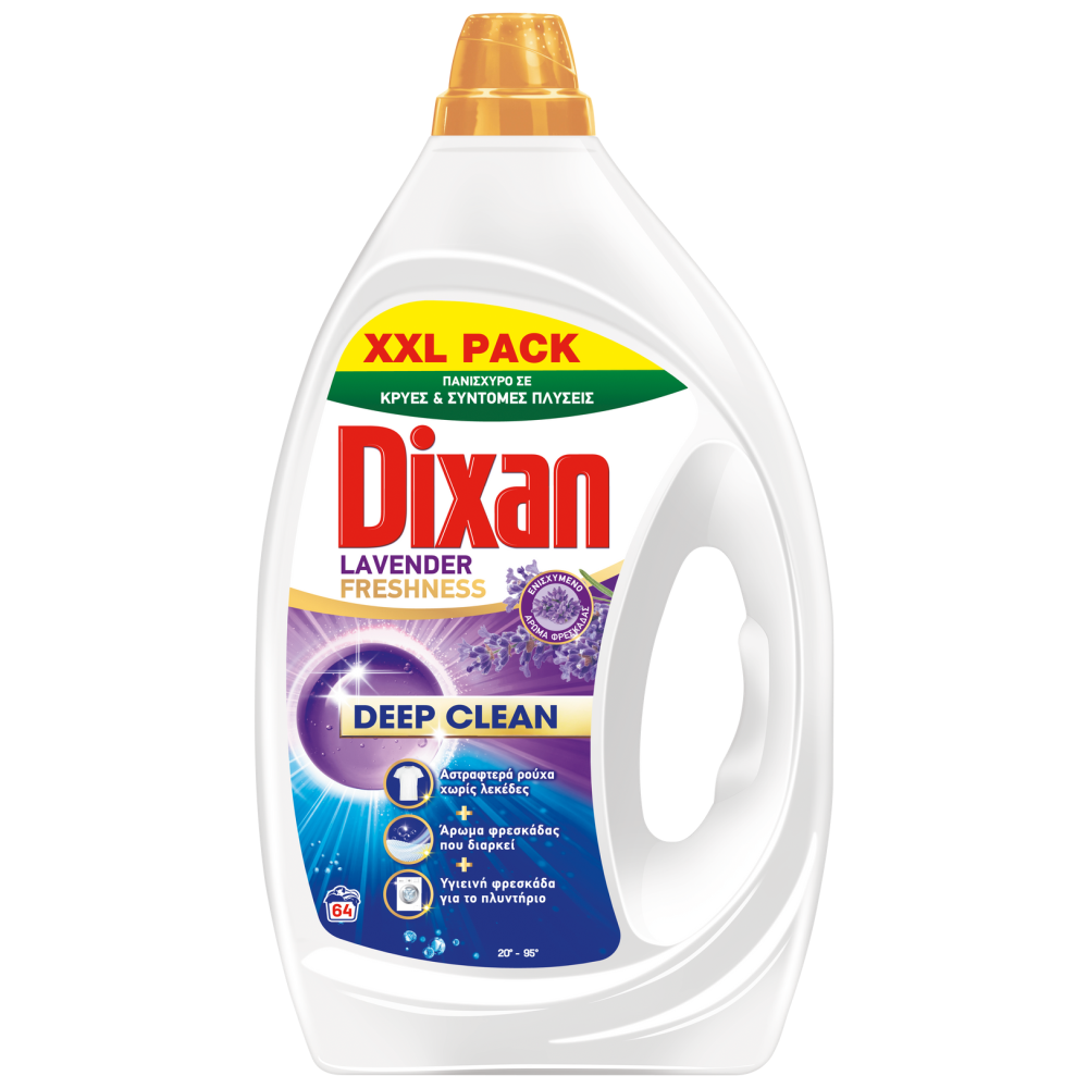 Dixan Gel Απορρυπαντικό Πλυντηρίου Lavender Freshness 64Μεζ 2,88lt