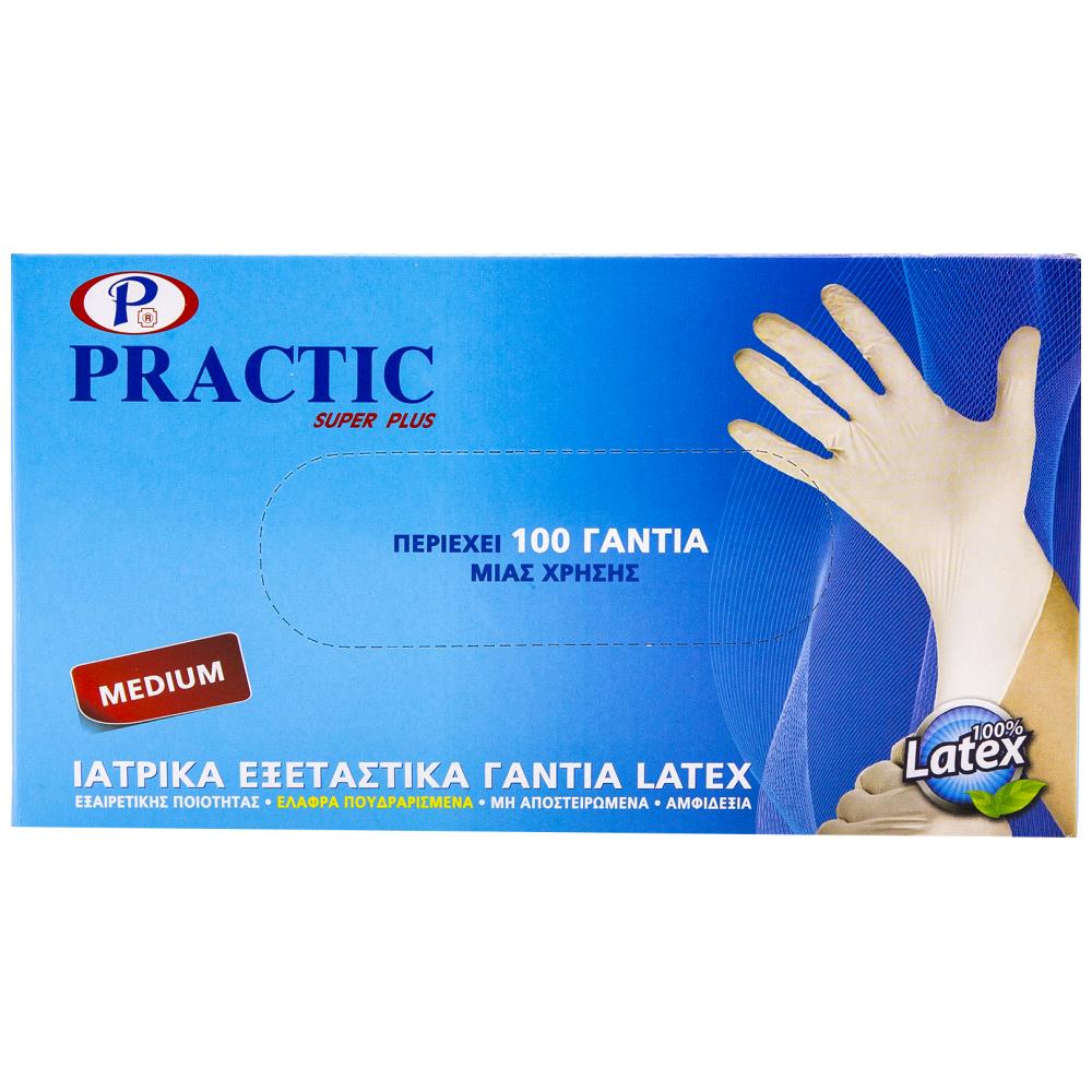 Practic Γάντια Latex Medium 100τεμ