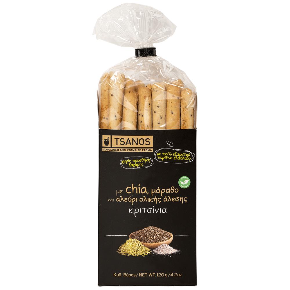 Tsanos Κριτσίνια Με Chia & Μάραθο 120gr