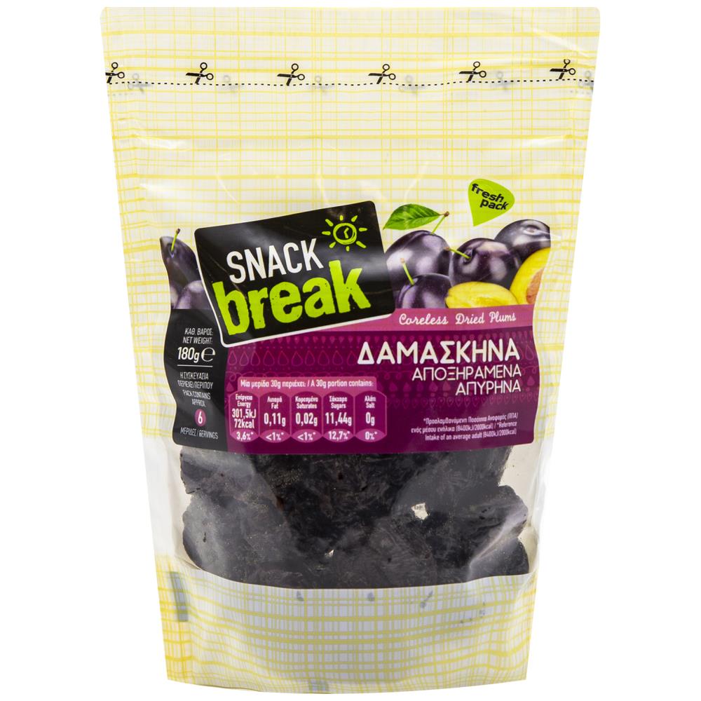 Snack Break Δαμάσκηνα Απύρηνα Αποξηραμένα Ε.Ε. 180gr