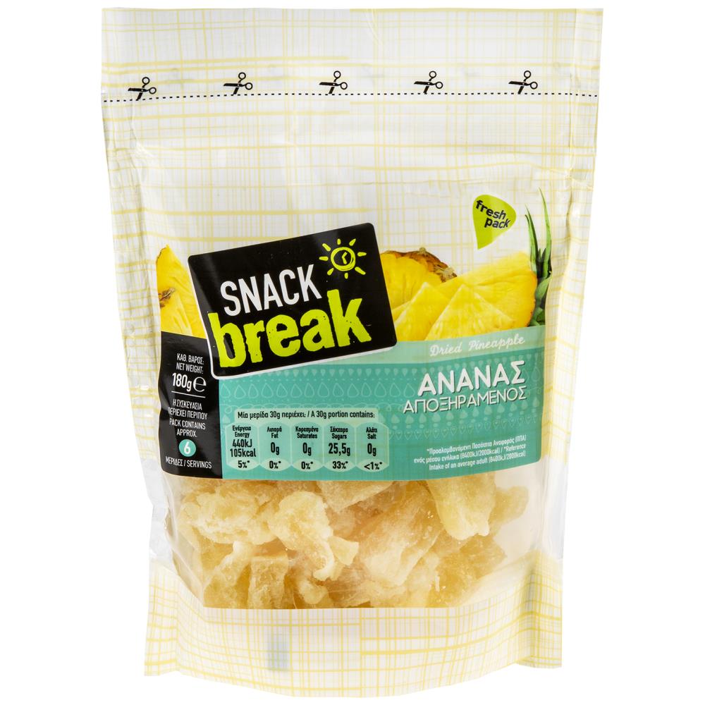 Snack Break Ανανάς Αποξηραμένος Εκτός Ε.Ε. 180gr