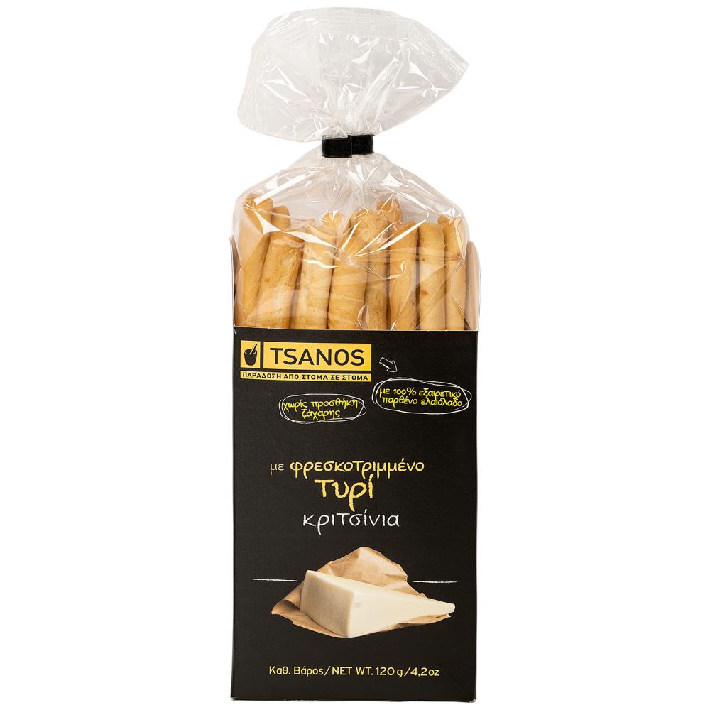 Tsanos Κριτσίνια Φρεσκο Τυρί 120gr