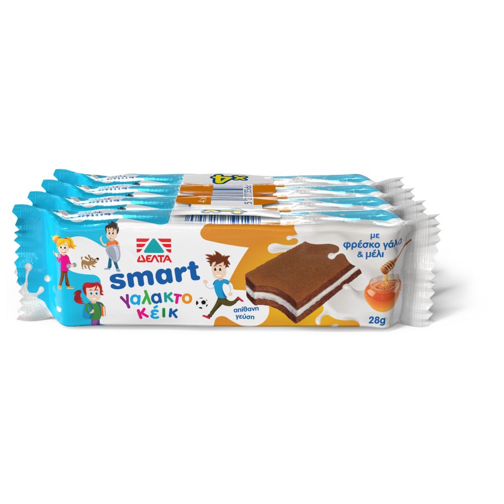 ΔΕΛΤΑ Smart Γαλακτοκέικ Μέλι 4τεμ