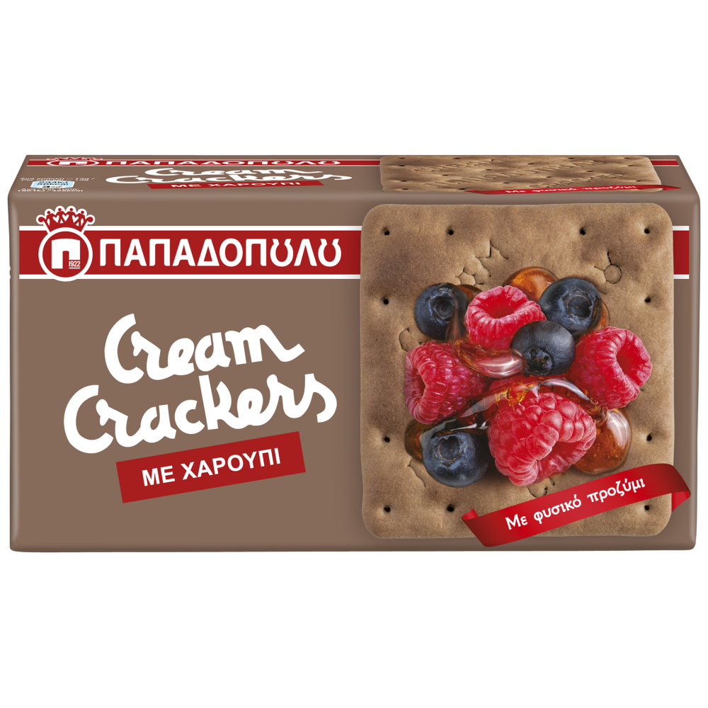 Παπαδοπούλου Cream Crackers Με Χαρούπι 190gr