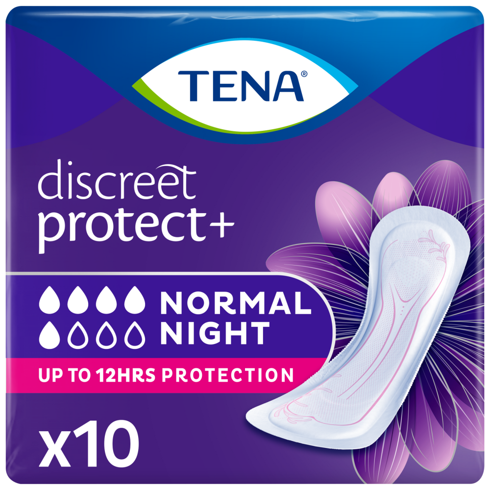 Tena Discreet Normal Night Σερβιέτες Ακράτειας 10τεμ
