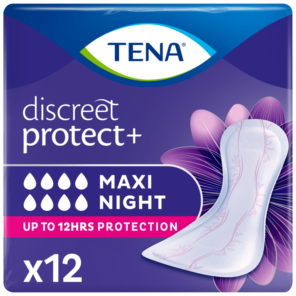 TENA Discreet Maxi Night Σερβιέτες Ακράτειας 12τεμ