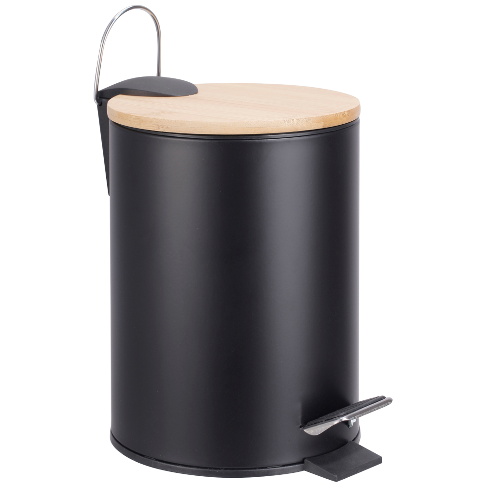 Home Comfort Κάδος Μπάνιο Στρογγυλός Με Μπαμπού Καπάκι 3lt
