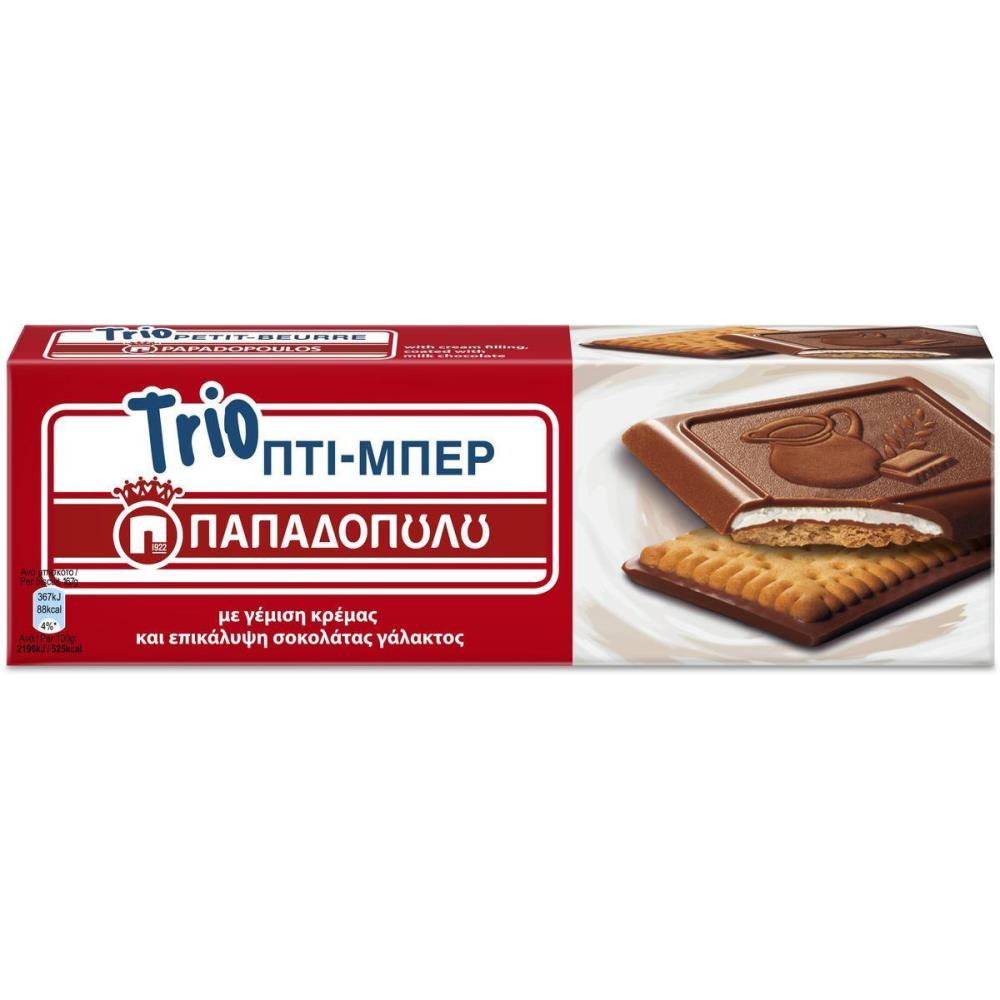 Παπαδοπούλου Trio Πτι Μπερ Επικάλυψη Σοκολάτας 150gr