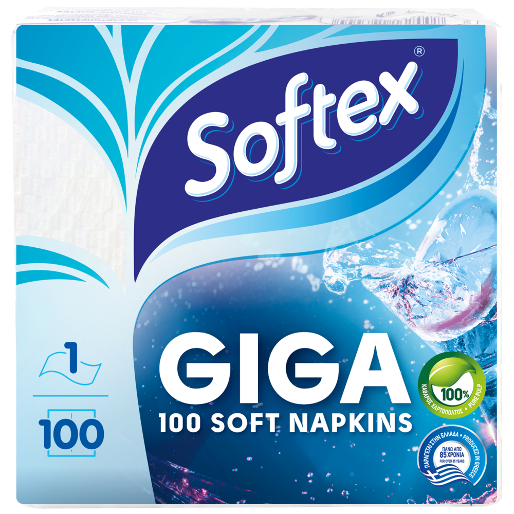 Softex Giga Χαρτοπετσέτες 100 Φύλλα 0,153kg