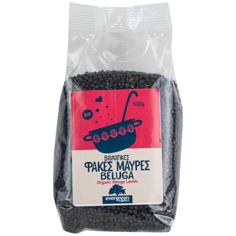 Evergreen Bio Φακές Μαύρες Beluga 500gr