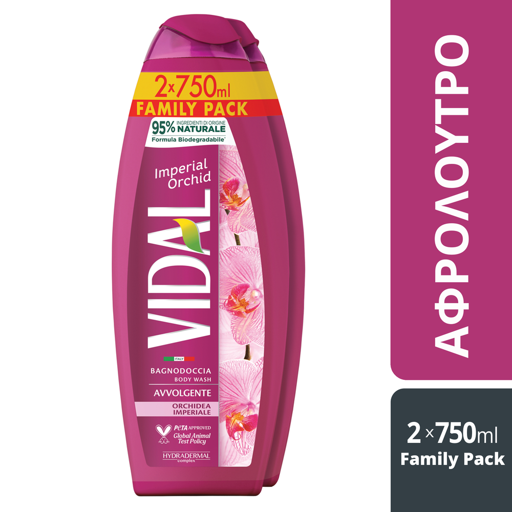 Vidal Shower Gel Orchid 2x750ml