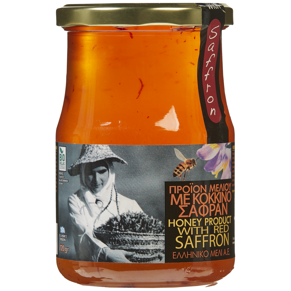 Ελληνικό Μέλι Με Κόκκινο Σαφράν 720gr