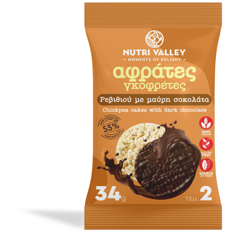Nutri Valley Ρεβυθογκοφρέτες Σοκολάτα 34gr