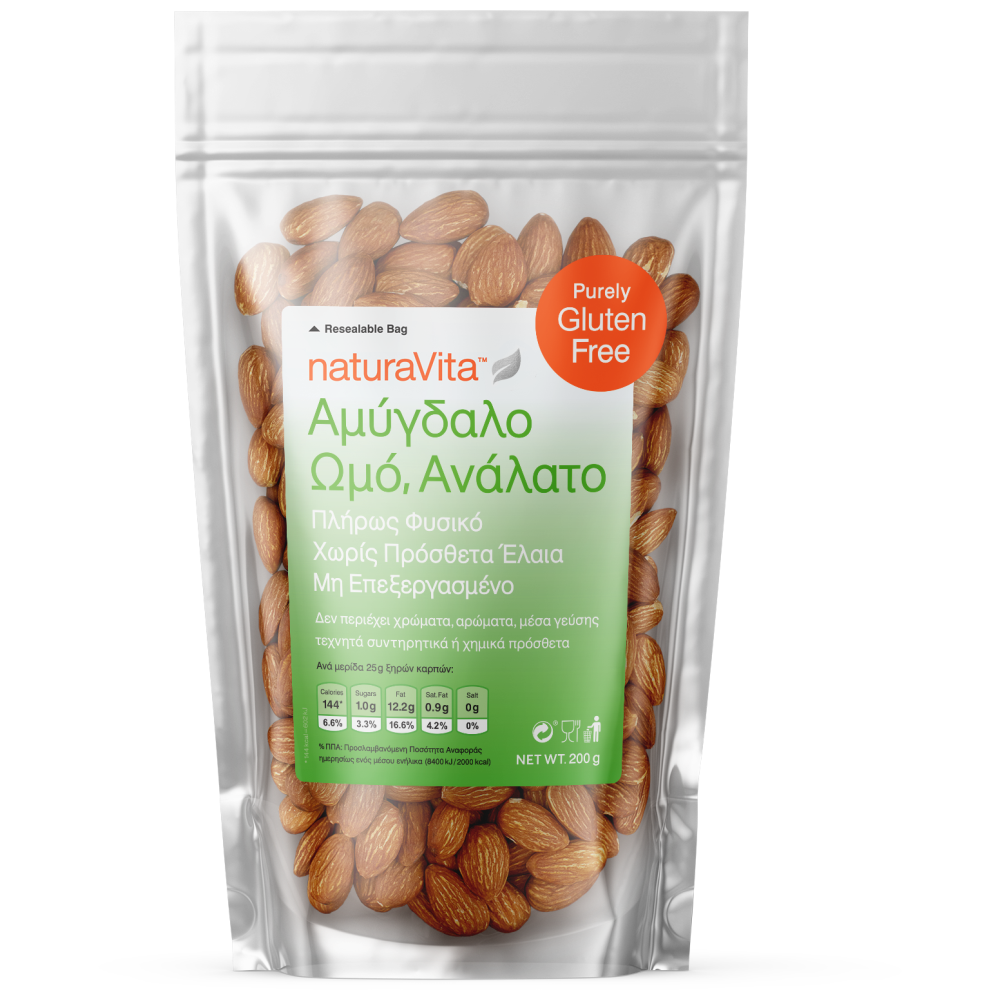 Natura Vita Αμύγδαλο Ωμό χωρίς Αλάτι 200gr