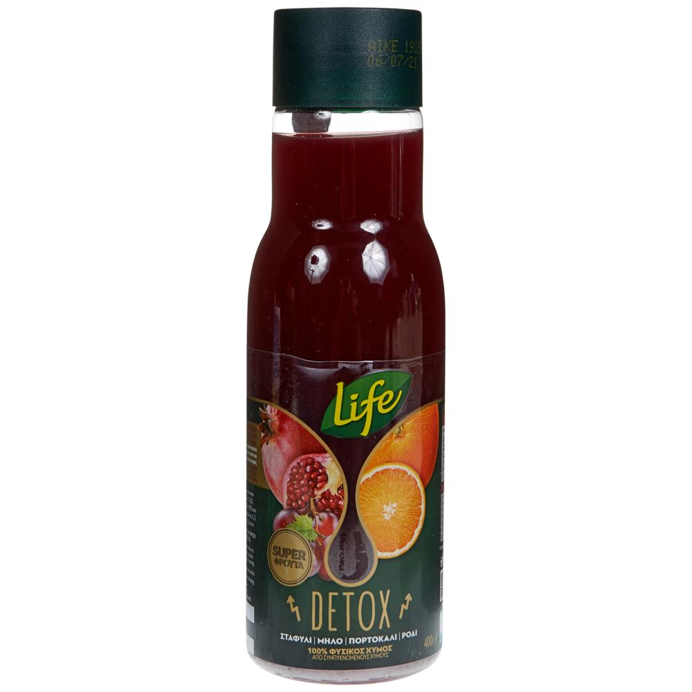 Life Χυμός Σταφύλι Πορτοκάλι Ρόδι Μπουκάλι 400ml