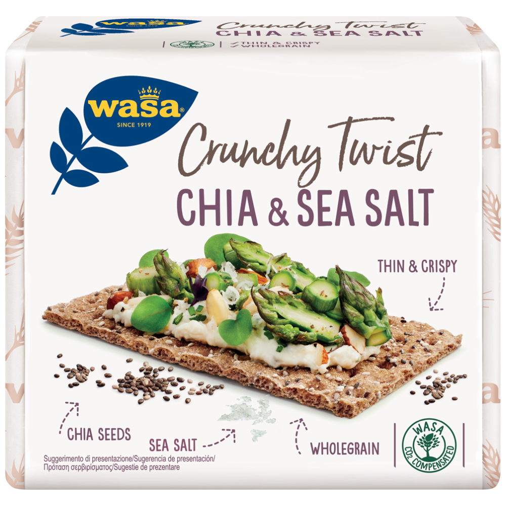 Wasa Crunches Chia + Θαλασσινό Αλάτι 245gr