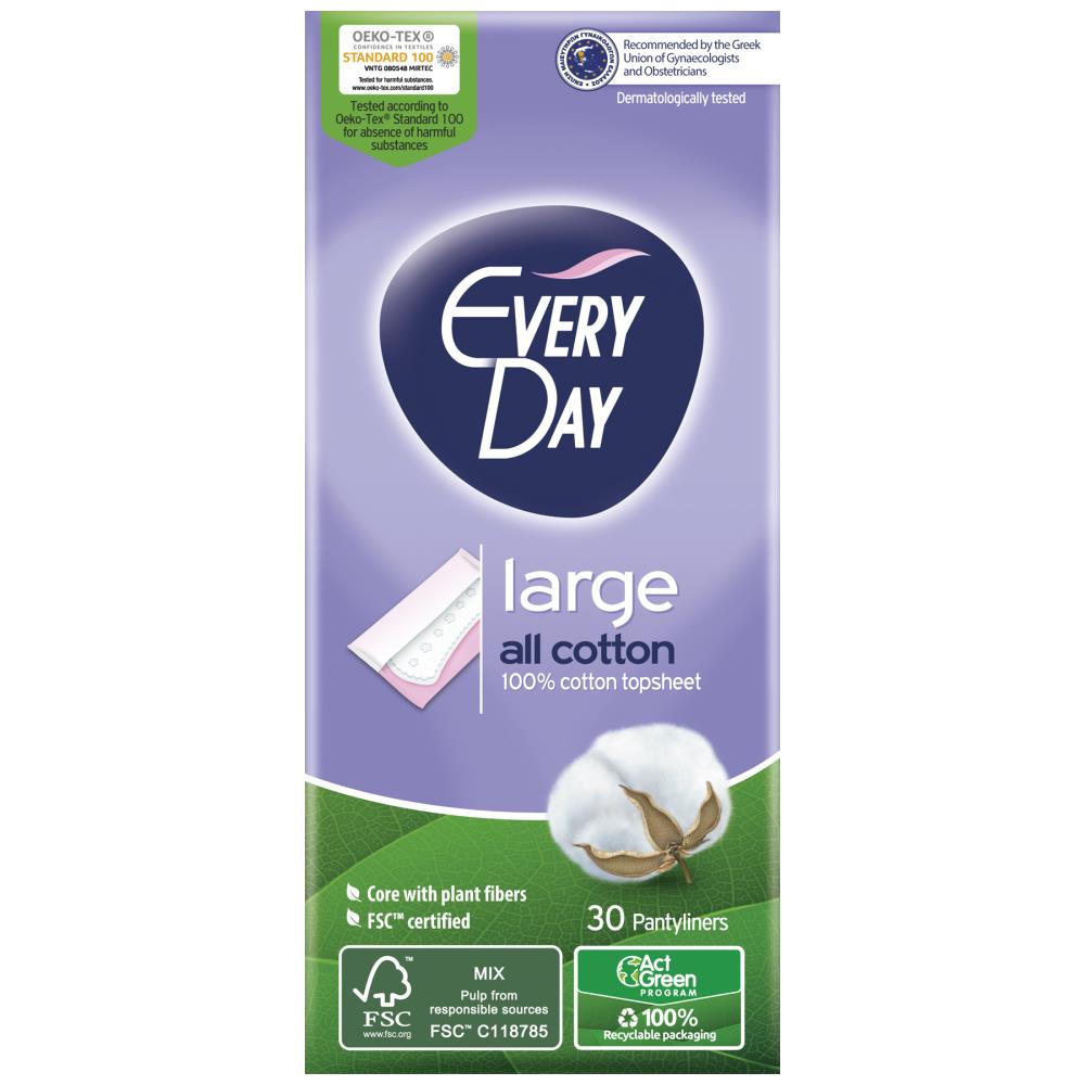 Everyday All Cotton Σερβιετάκια Large 30τεμ