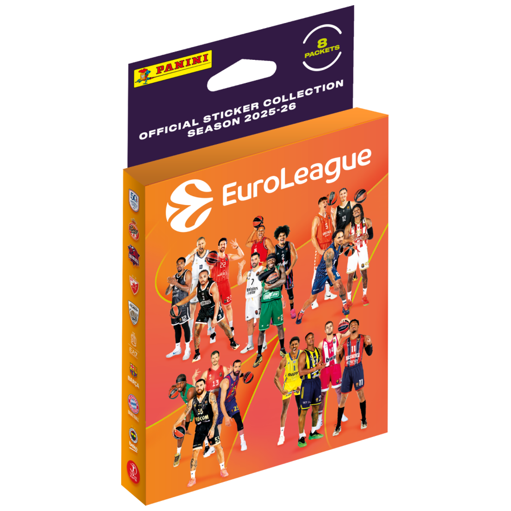 Panini Euroleague 2026 Mini Blister Αυτοκόλλητα 8 Φακελάκια