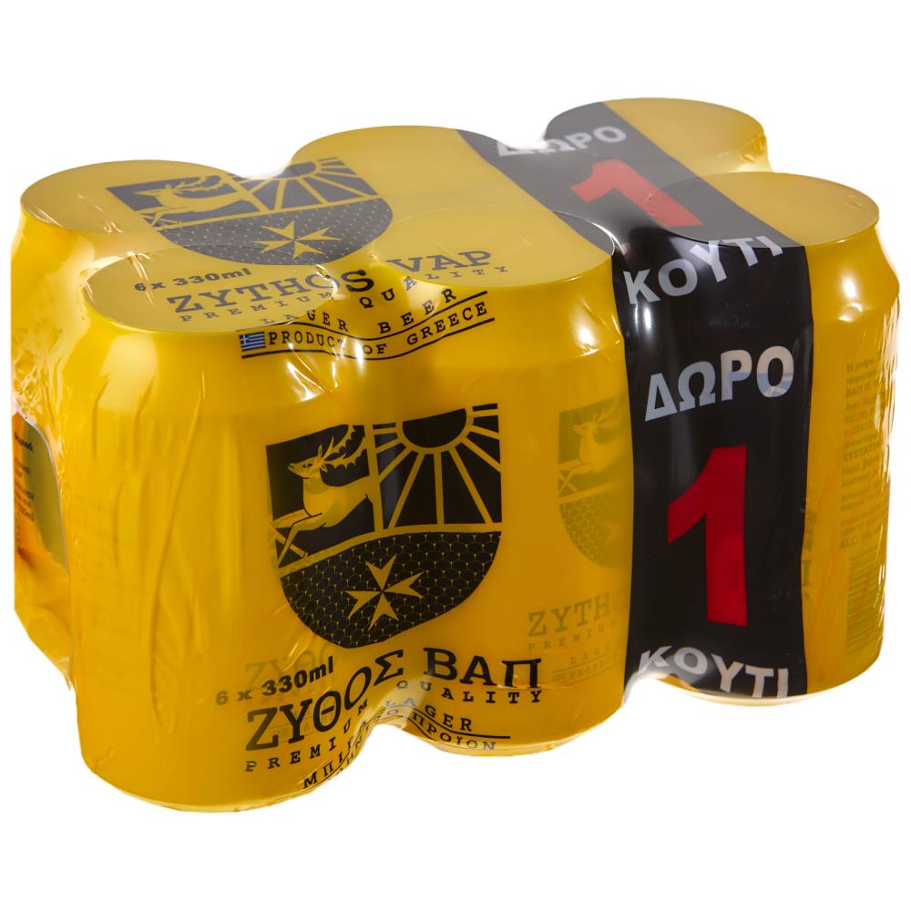 Ζύθος Βαπ Μπίρα Κουτί 330ml 5+1 Δώρο