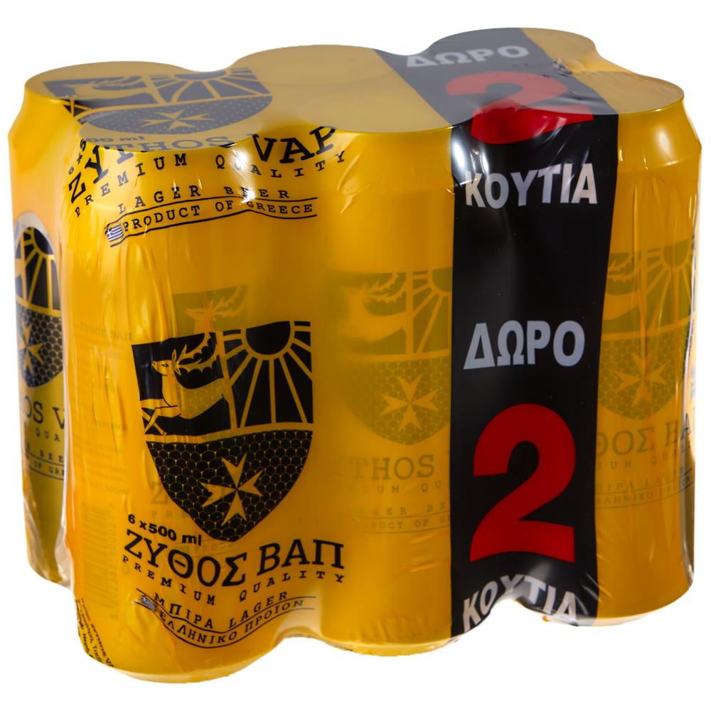 Ζύθος Βαπ Μπίρα Κουτι 500ml 4+2 Δώρο