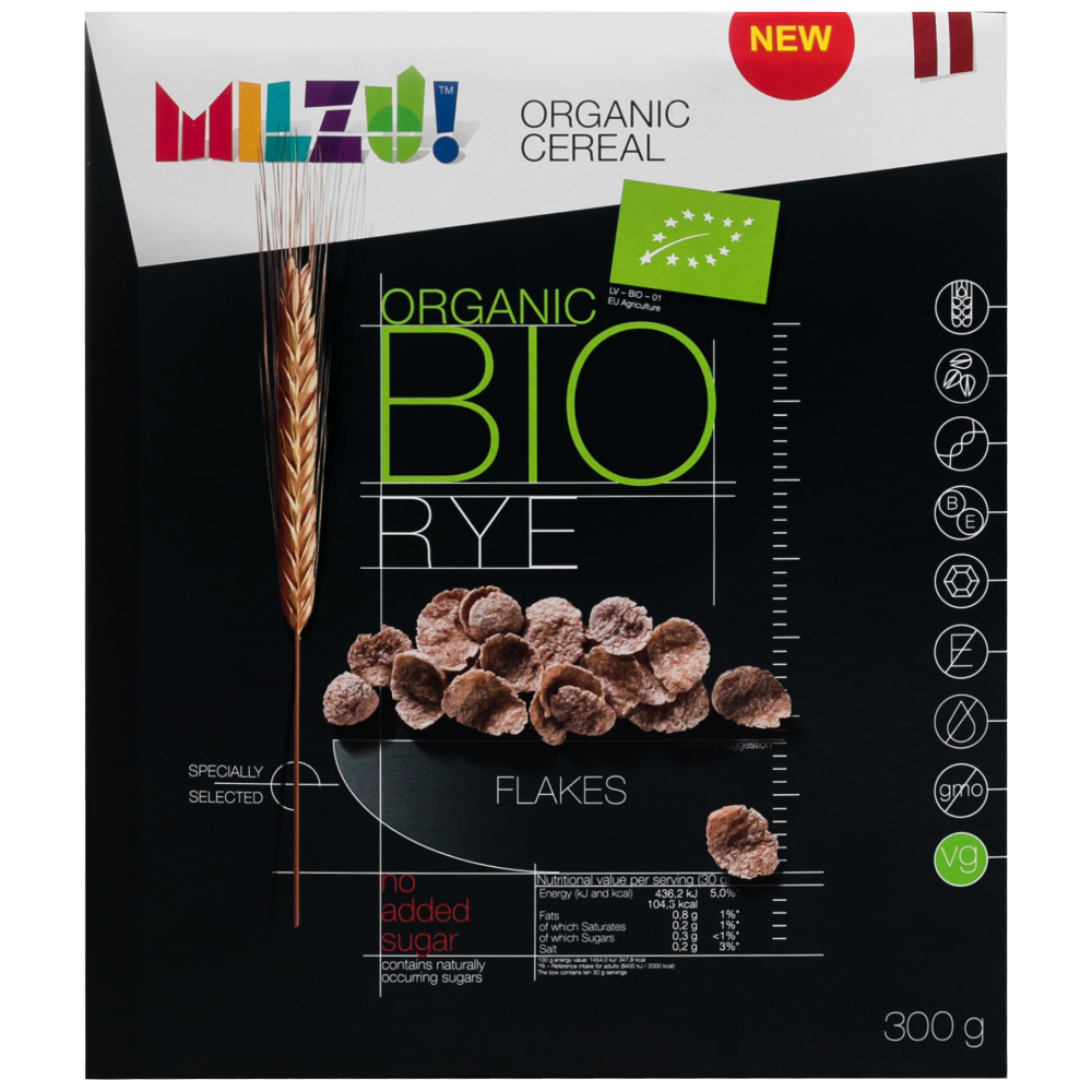 Milzu Δημητριακά Flakes Με Σίκαλη Χωίς Ζάχαρη 300gr