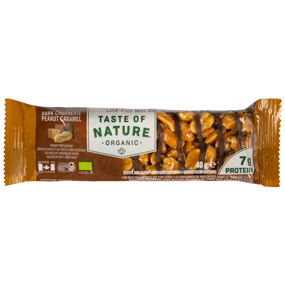 Taste Of Nature Μπάρα Μαύρη Σοκολάτα & Καραμελ. Φυστίκια Χωρίς Γλουτένη Bio 40gr