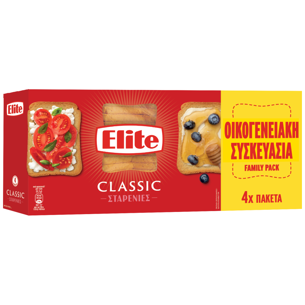 Elite Φρυγανιές Σίτου Οικογενειακή Συσκευασία 500gr