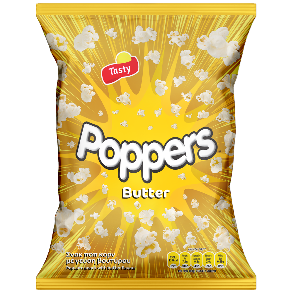Tasty Ποπ Κορν Poppers Βούτυρο 75gr