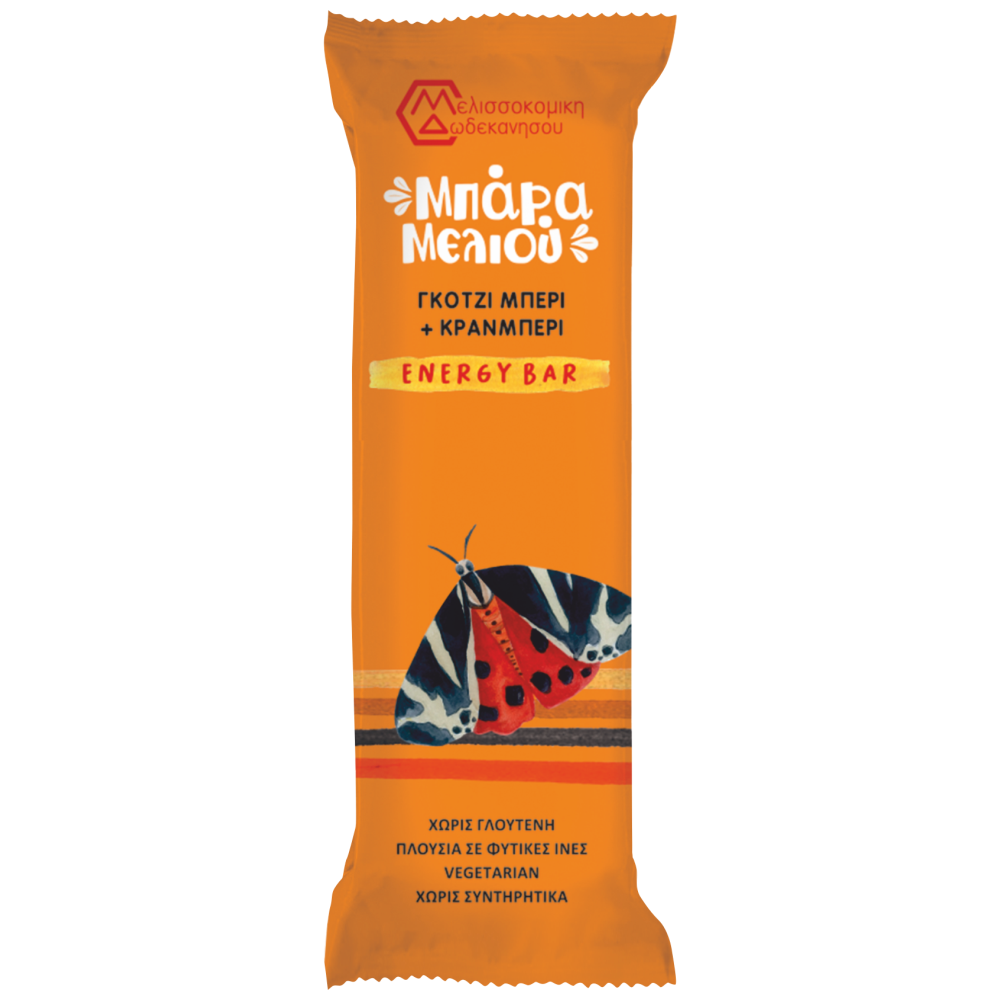 Μπάρα Μελιού Goji Berry & Cranberry Χωρίς Γλουτένη 40gr