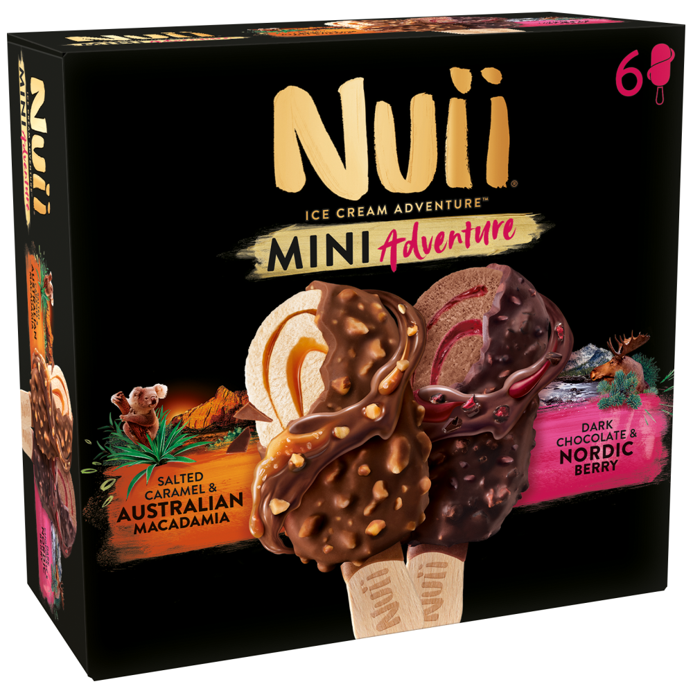 Nuii Παγωτό Mini Salted Caramel & Nordic Berry 6x55ml 253gr