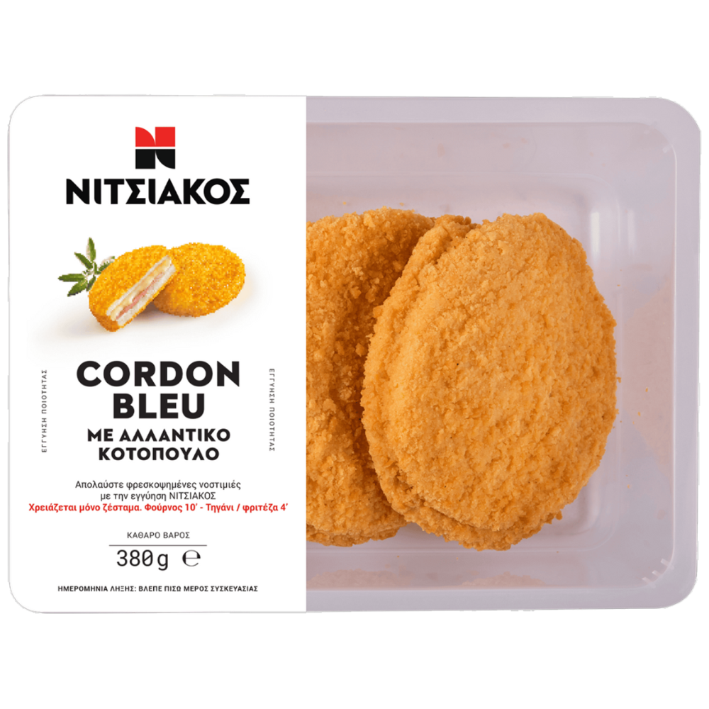 Νιτσιάκος Cordon Blue Ελληνικό Κοτόπουλο Τυποποιημένο 380gr