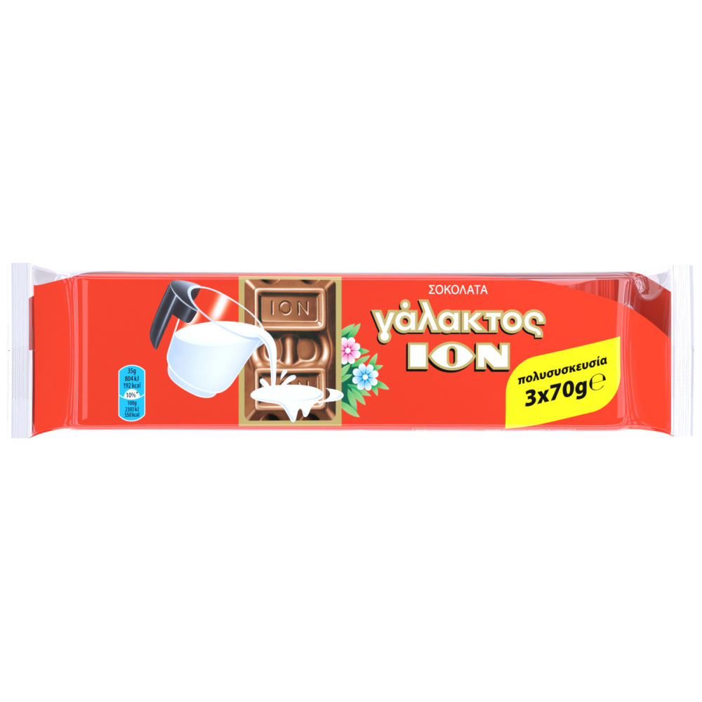 ΙΟΝ Σοκολάτα Γάλακτος 3x70gr