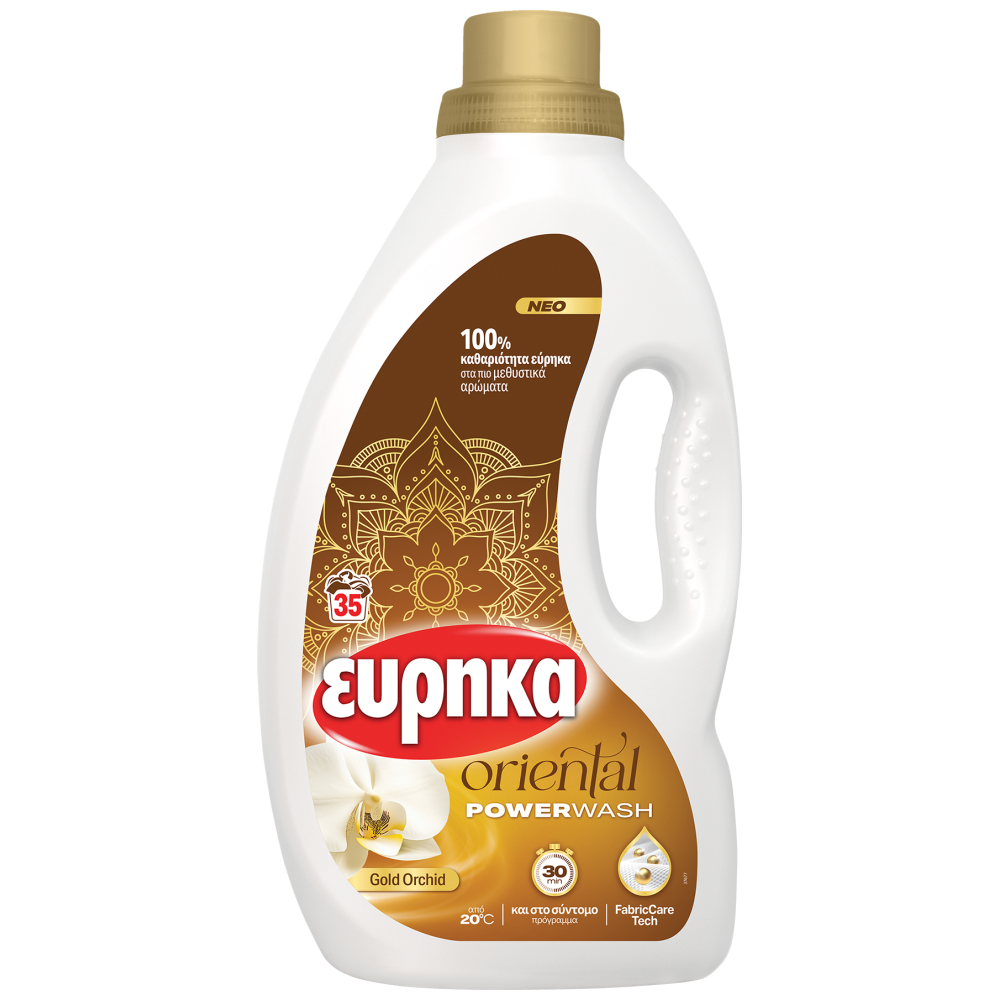 Eύρηκα Απορρυπαντικά Πλυντηρίου Ρούχων Υγρό Oriental Gold Orchid 35Μεζ 1,4lt