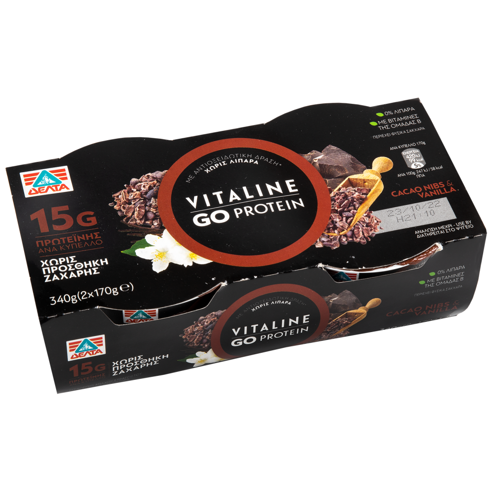 Vitaline Go Protein Κακάο Βανίλια 2x170gr