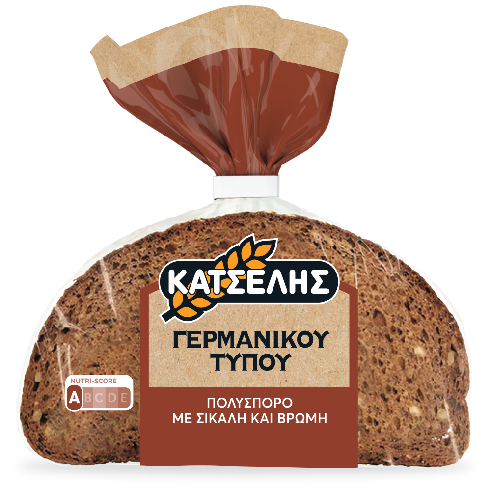 Κατσέλης Ψωμί Γερμανικό Πολύσπορο Σίκαλης & Βρώμης 500gr