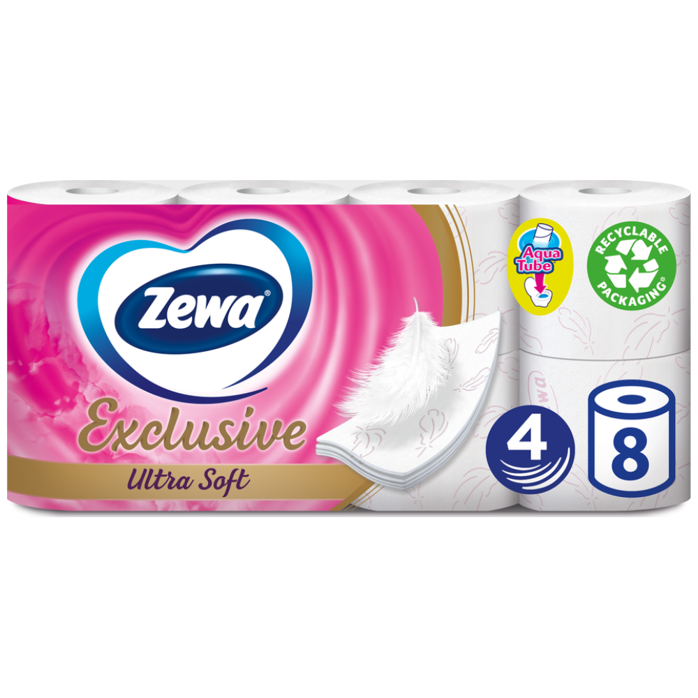 Zewa Exclusive Ultra Soft Χαρτί Υγείας 4φύλλων 8άρι 0,888kg