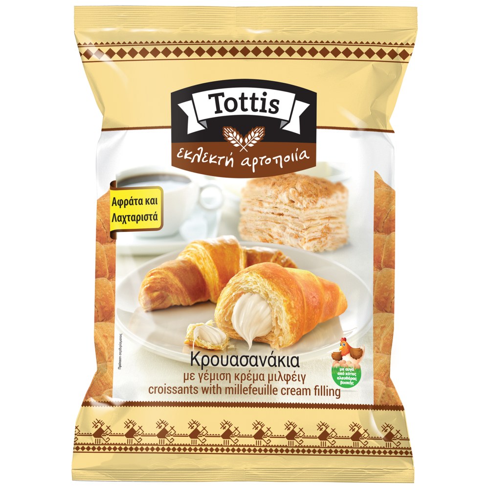 Tottis Εκλεκτή Αρτοποιΐα Κρουασανάκια Με Μιλφέιγ 300gr