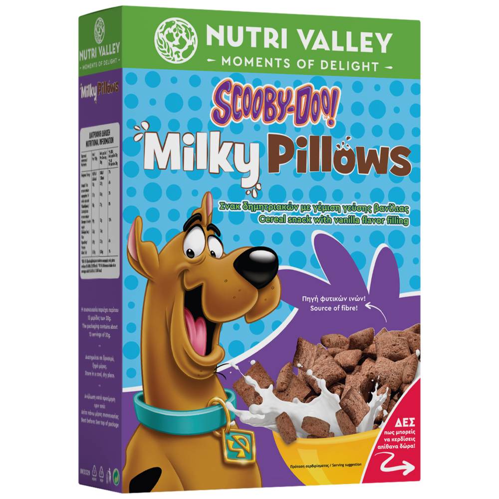 Nutri Valley Δημητριακά ScoobyDoo Milky Pillows 375gr