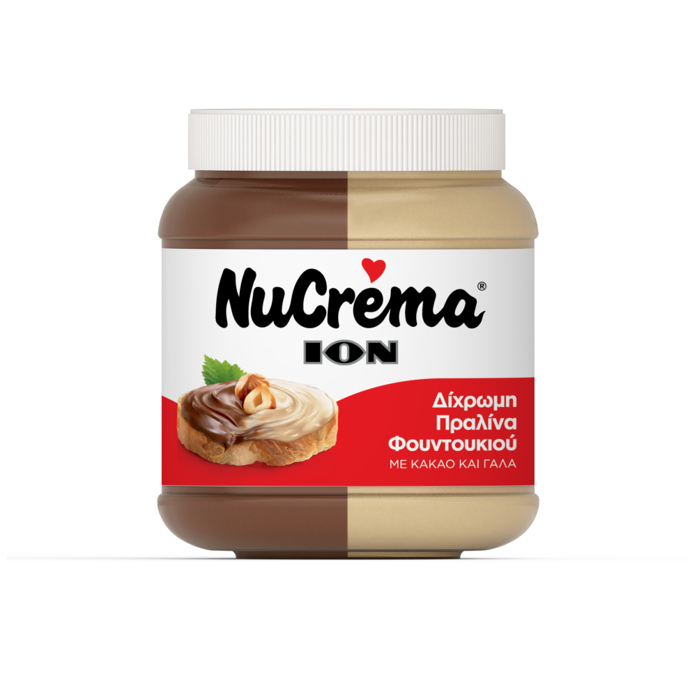 Nucrema Πραλίνα Φουντουκιού Δίχρωμη Με Κακάο 380gr