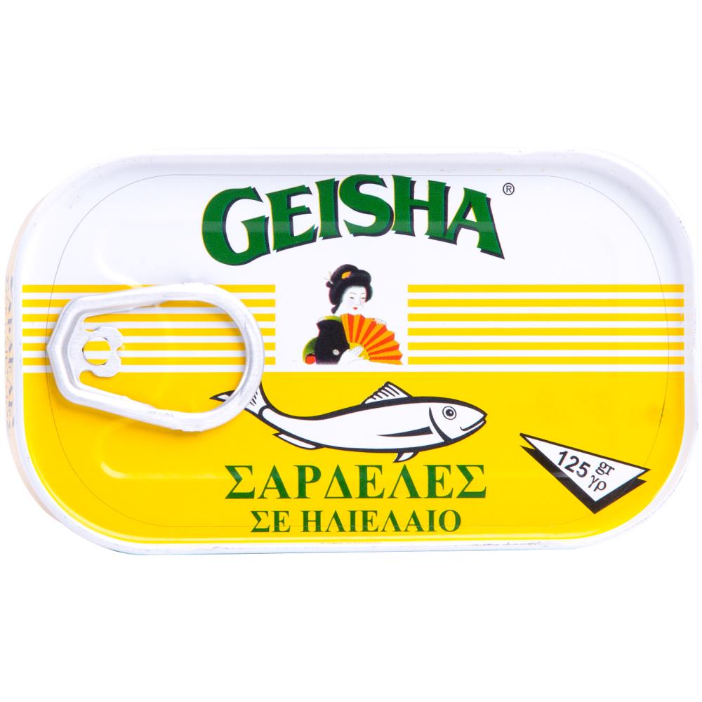 Geisha Σαρδέλες Σε Ηλιέλαιο 125gr Στρ.Βάρος 88gr