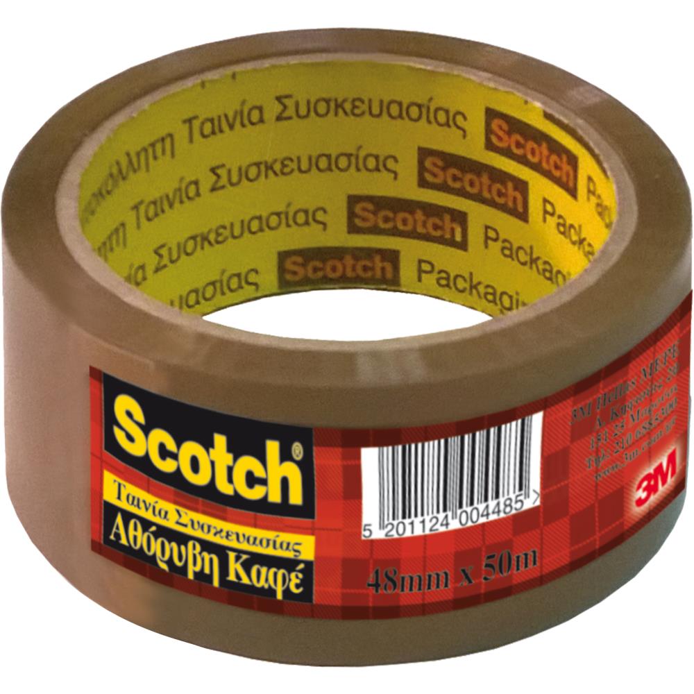 Scotch Ταινία Συσκευασίας Αθόρυβη Καφέ 48mmx50m