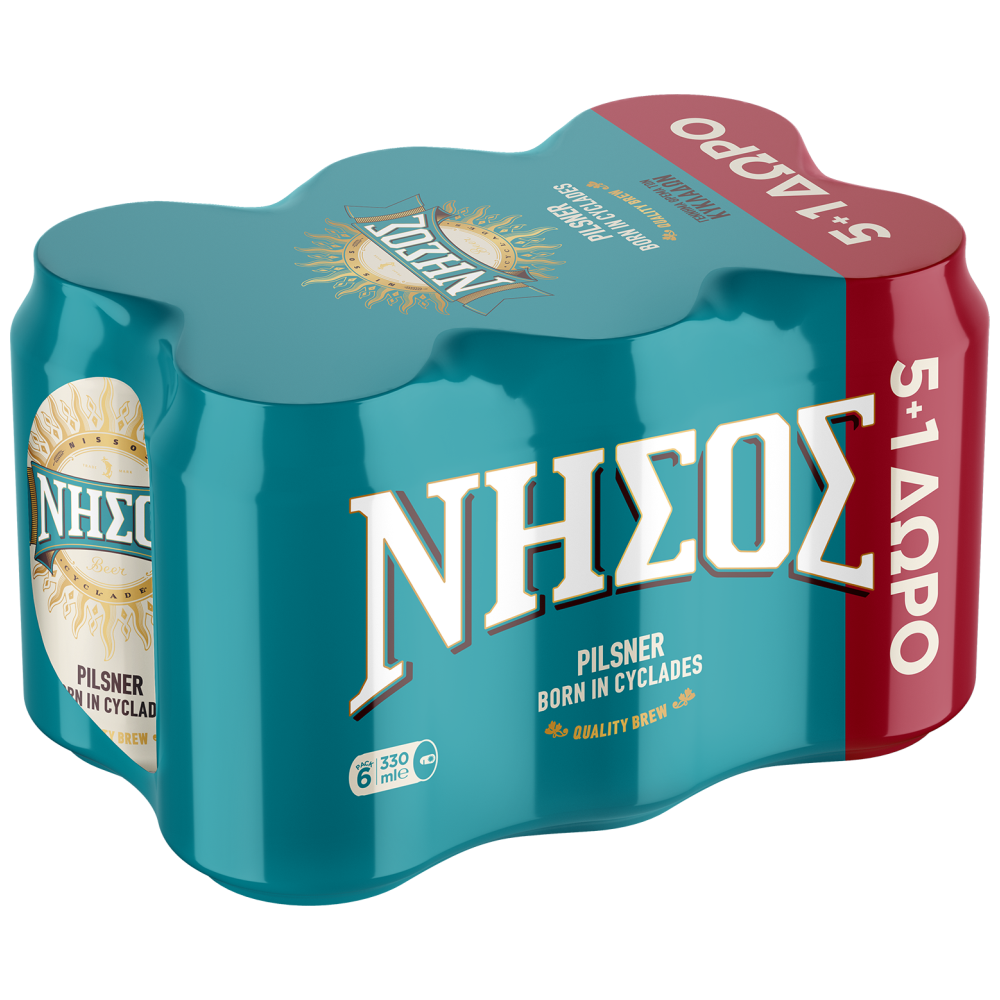 Νήσος Pilsner Μπίρα Κουτί 330ml (5+1 Δώρο)