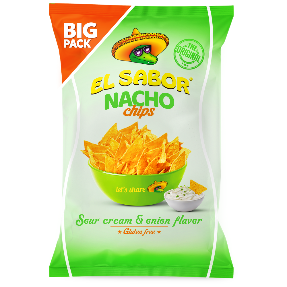 El Sabor Nacho Chips Sour Cream & Onion 180gr