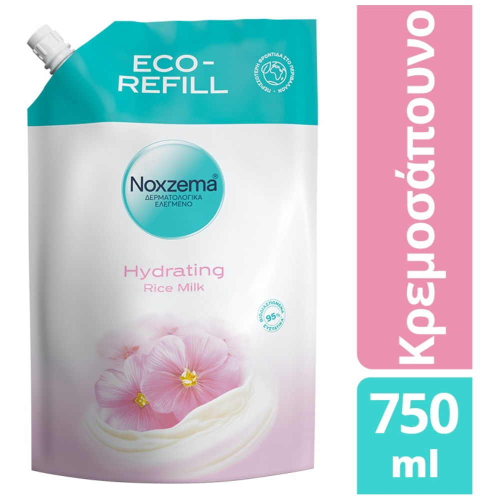 Noxzema Υγρό Κρεμοσάπουνο Rice Milk Ανταλλακτικό 750ml