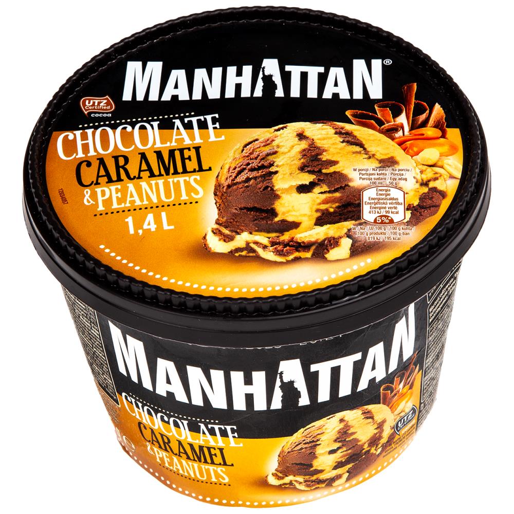 Manhattan Παγωτό Σοκολάτα-Καραμέλα & Φιστίκια 705gr (1400ml)