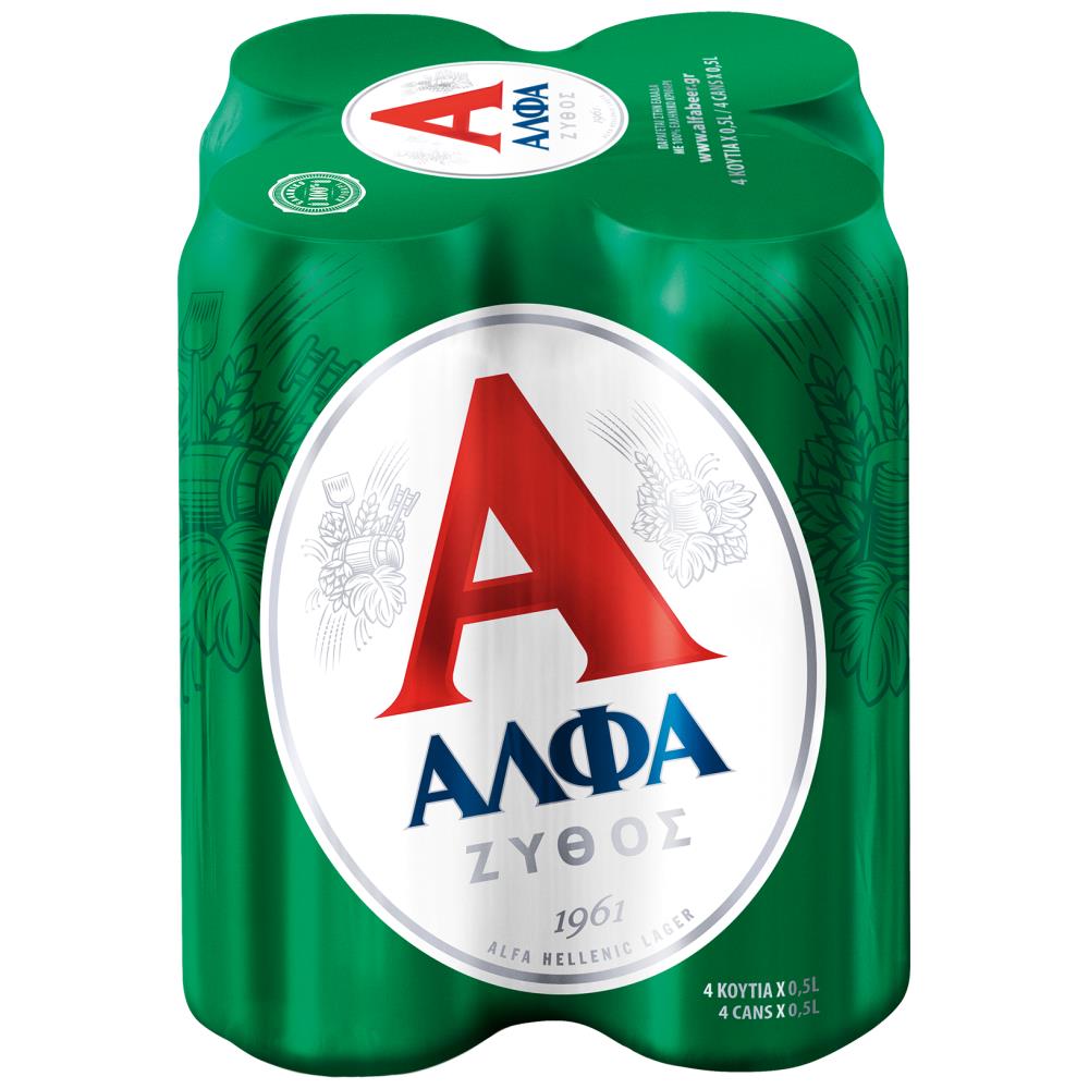 Άλφα Μπίρα Lager Κουτί 4x500ml