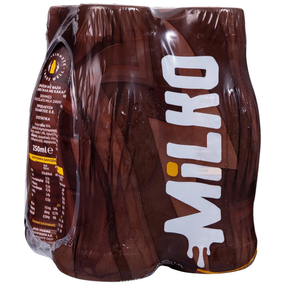 Milko Σοκολατουχο Γαλα Φιαλη 4x250ml