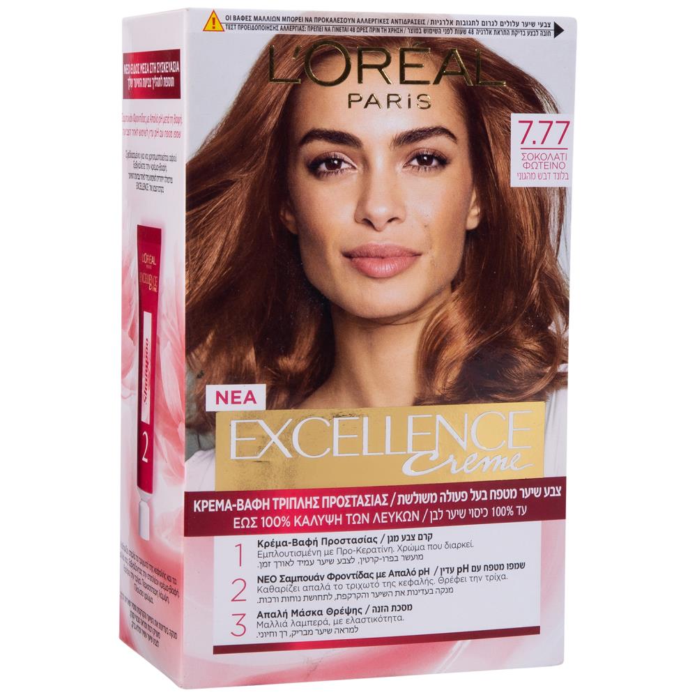 L'OREAL Excellence Cream No 7.77 Σοκολατί Φωτεινό 48ml