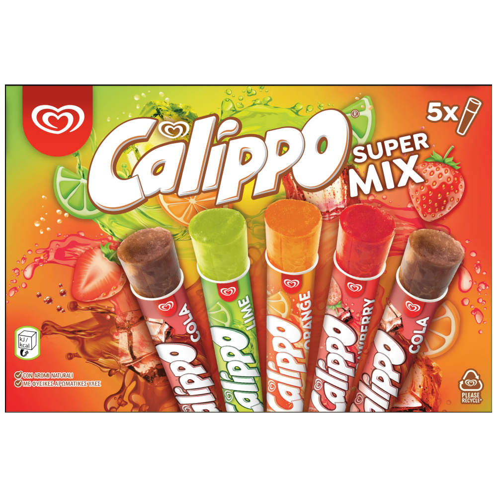 Algida Παγωτό Calippo Supermix 5τεμ 525gr